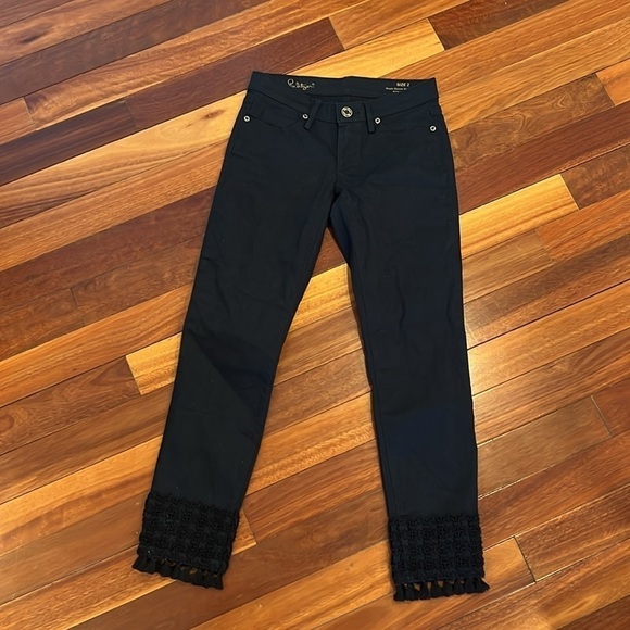 🌸 Lilly Pulitzer South Ocean Skinny Crop Stretch Jeans Size 2 - Picture 4 of 11